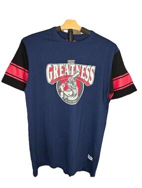 Bench Greatness 1987 Graphic Baseball T Shirt Navy Varsity Size L